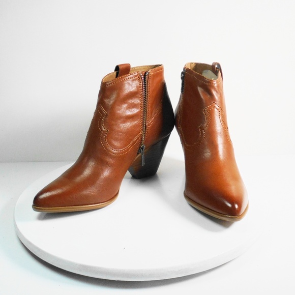 Frye Shoes - FRYE women's Cognac Leather Bootie